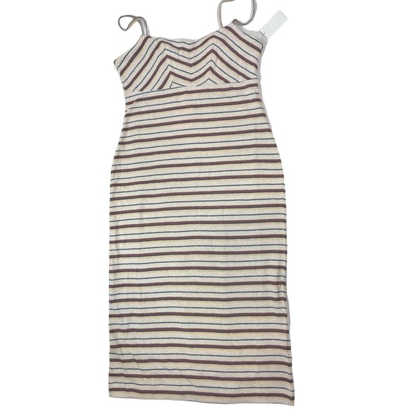 Joie Soft Laurel Linen Cotton Midi Dress NWT Size M Color Gray, Lilac, Multi - Picture 2 of 5